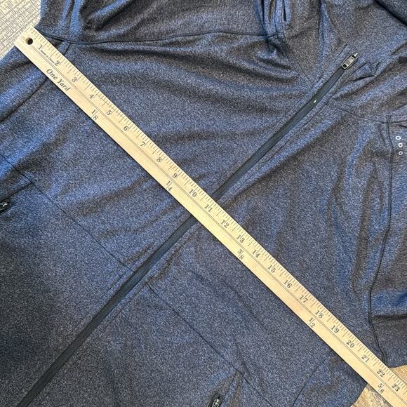 CRZ YOGA Men's Brushed Full Zip Hoodie Black Heather Size L - Picture 6 of 7